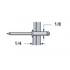 Remache cabeza de domo, diámetro 1/8'' y Rango de agarre 3/16'' a 1/4'' ref: REMD44AL Fabricante: 