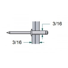 Remache cabeza de domo, diámetro 3/16'' y Rango de agarre 1/8'' a 3/16'' ref: REMD63AL Fabricante: 