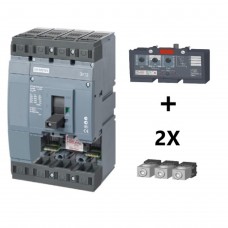 Breaker automático de caja moldeada Icu=36 kA 415Vac 4 polos con unidad de disparo  3VT9225-6AC00 termomagnetica y 3 terminales de 3VT9224-4TD30. ref: 3VT2725-2AA46-0250 Fabricante: SIEMENS