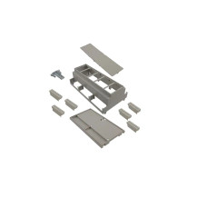Caja ABS gris de 57.51X159.51X90.20mm ref: DMB-4774 Fabricante: BUD INDUSTRIAS
