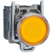 Pulsador lumiNAso amarillo Ø 22mm, retorNA de resorte nivelado, 250 V, 1 NA + 1 NC ref: XB4BW3565 Fabricante: SCHNEIDER ELECTRIC